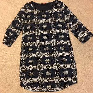 Cute black and tan print dress.